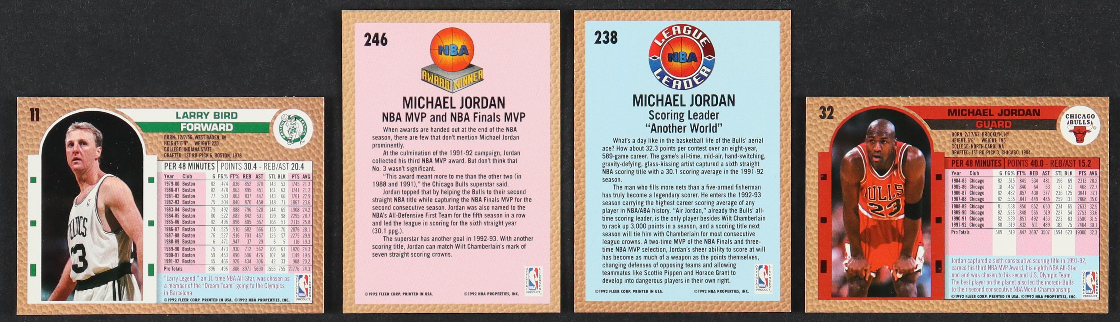 1992-93 Fleer Basketball Series I Complete Set of (264) Cards Including Michael Jordan #238, Michael Jordan #32, Larry Bird #11, Michael Jordan #246 at PristineAuction.com 1992-93 Fleer Basketball Series I Complete Set of (264) Cards Including Michael Jordan #238, Michael Jordan #32, Larry Bird #11, Michael Jordan #246 at PristineAuction.com