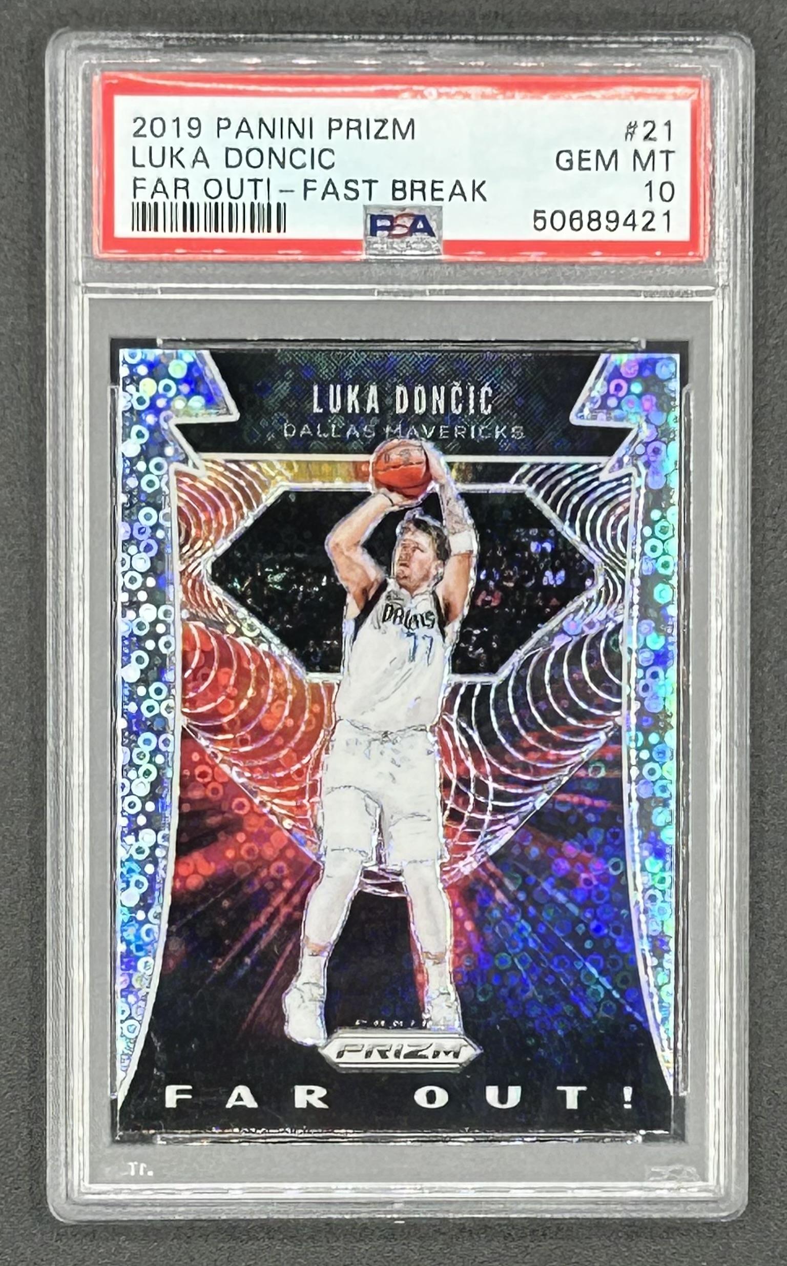 Luka Doncic 2019-20 Panini Prizm Far Out! Fast Break #21 (PSA 10) at PristineAuction.com Luka Doncic 2019-20 Panini Prizm Far Out! Fast Break #21 (PSA 10) at PristineAuction.com