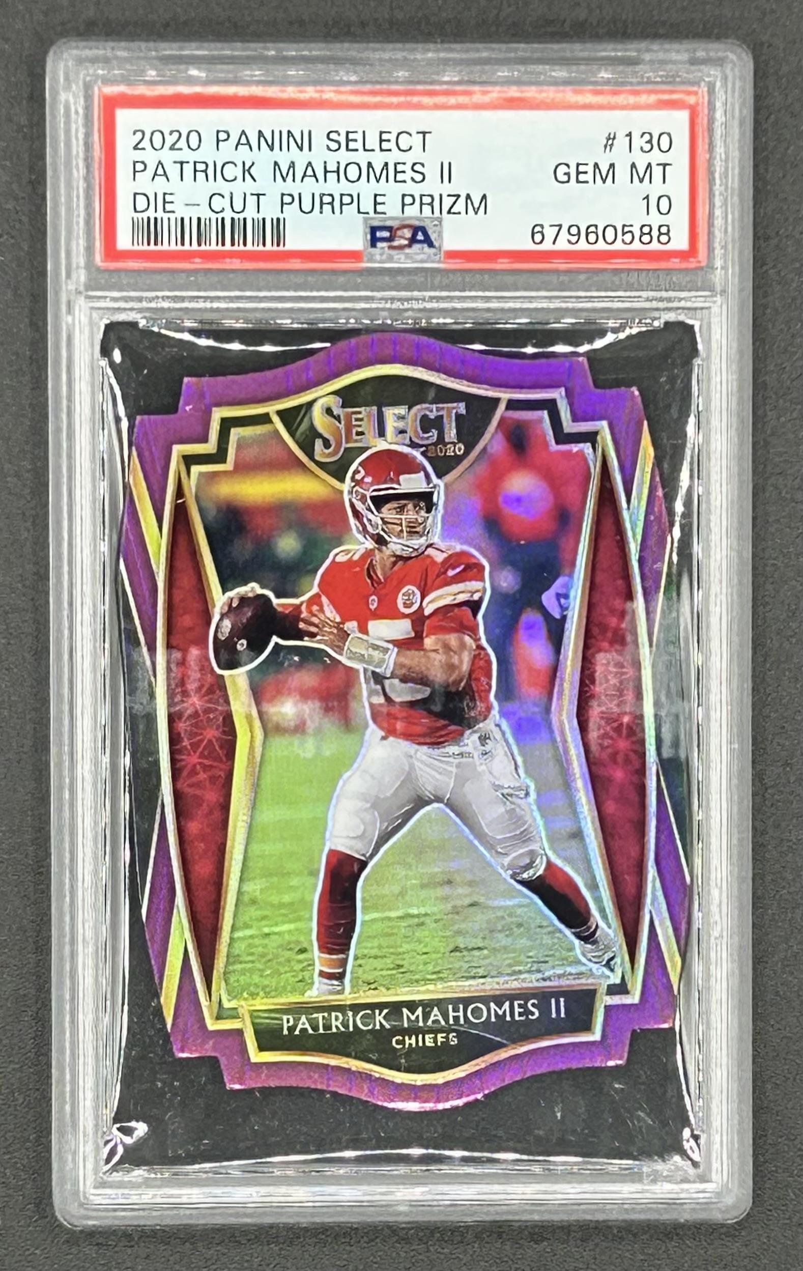 Patrick Mahomes II 2020 Select Prizm Purple Die Cut #130 (PSA 10) at PristineAuction.com Patrick Mahomes II 2020 Select Prizm Purple Die Cut #130 (PSA 10) at PristineAuction.com