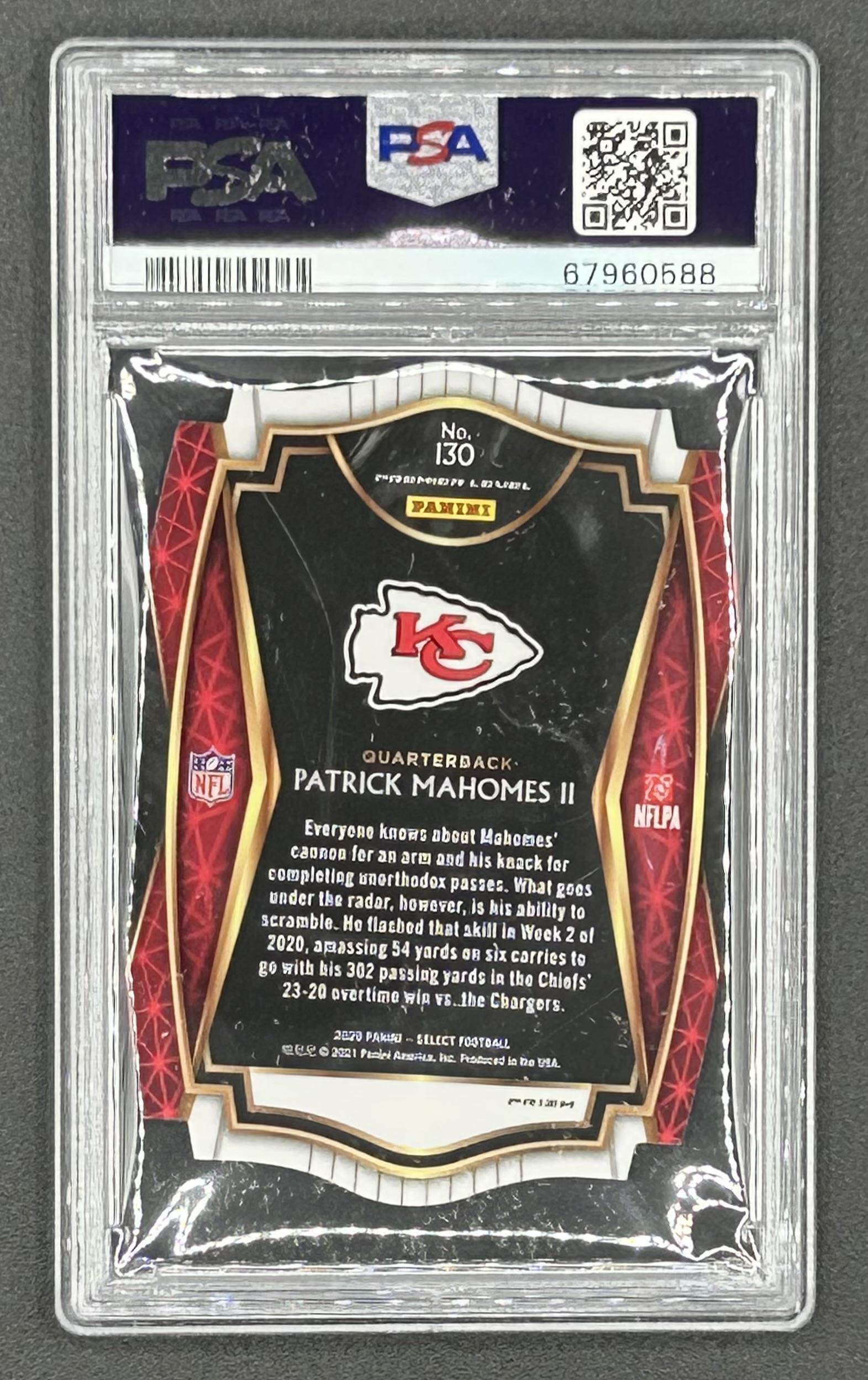 Patrick Mahomes II 2020 Select Prizm Purple Die Cut #130 (PSA 10) at PristineAuction.com Patrick Mahomes II 2020 Select Prizm Purple Die Cut #130 (PSA 10) at PristineAuction.com