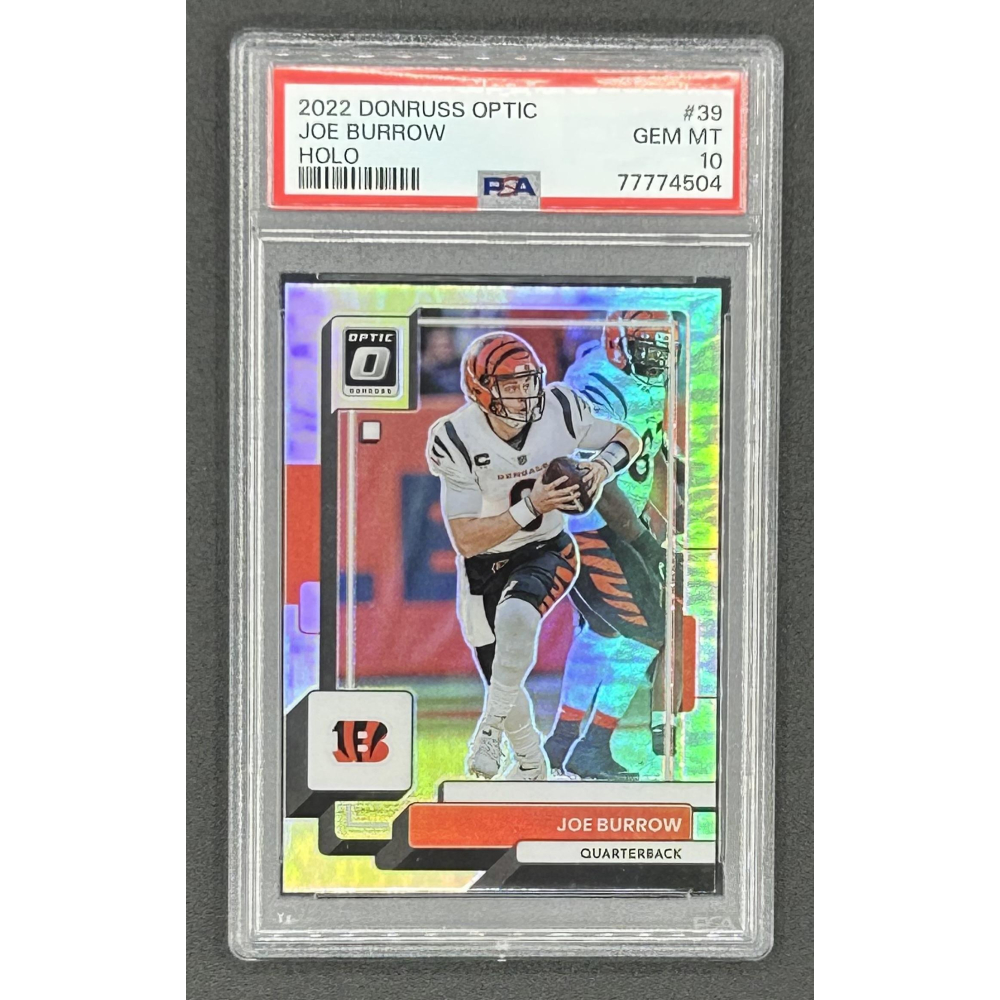 Joe Burrow 2022 Donruss Optic Holo 39 (PSA 10) Pristine Auction