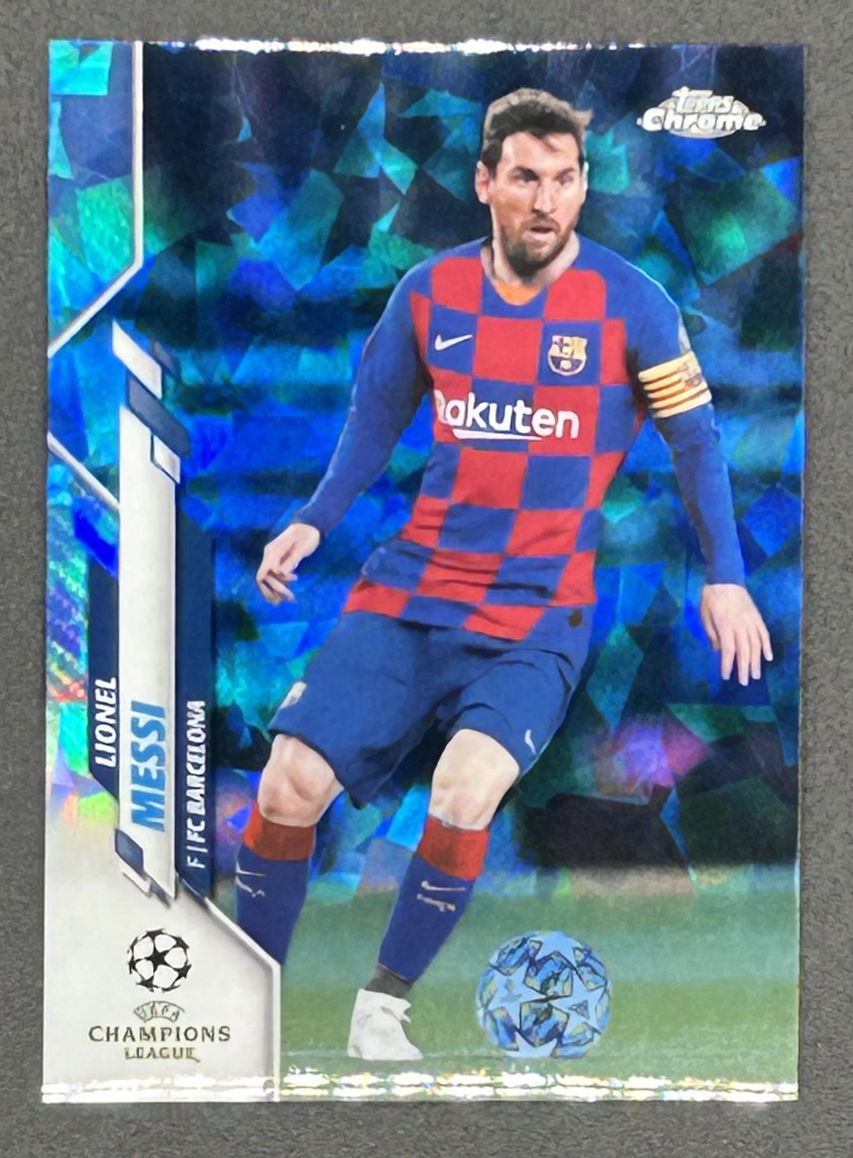 Lionel Messi 2020-21 Topps Chrome Sapphire UEFA Champions League #1 at PristineAuction.com Lionel Messi 2020-21 Topps Chrome Sapphire UEFA Champions League #1 at PristineAuction.com