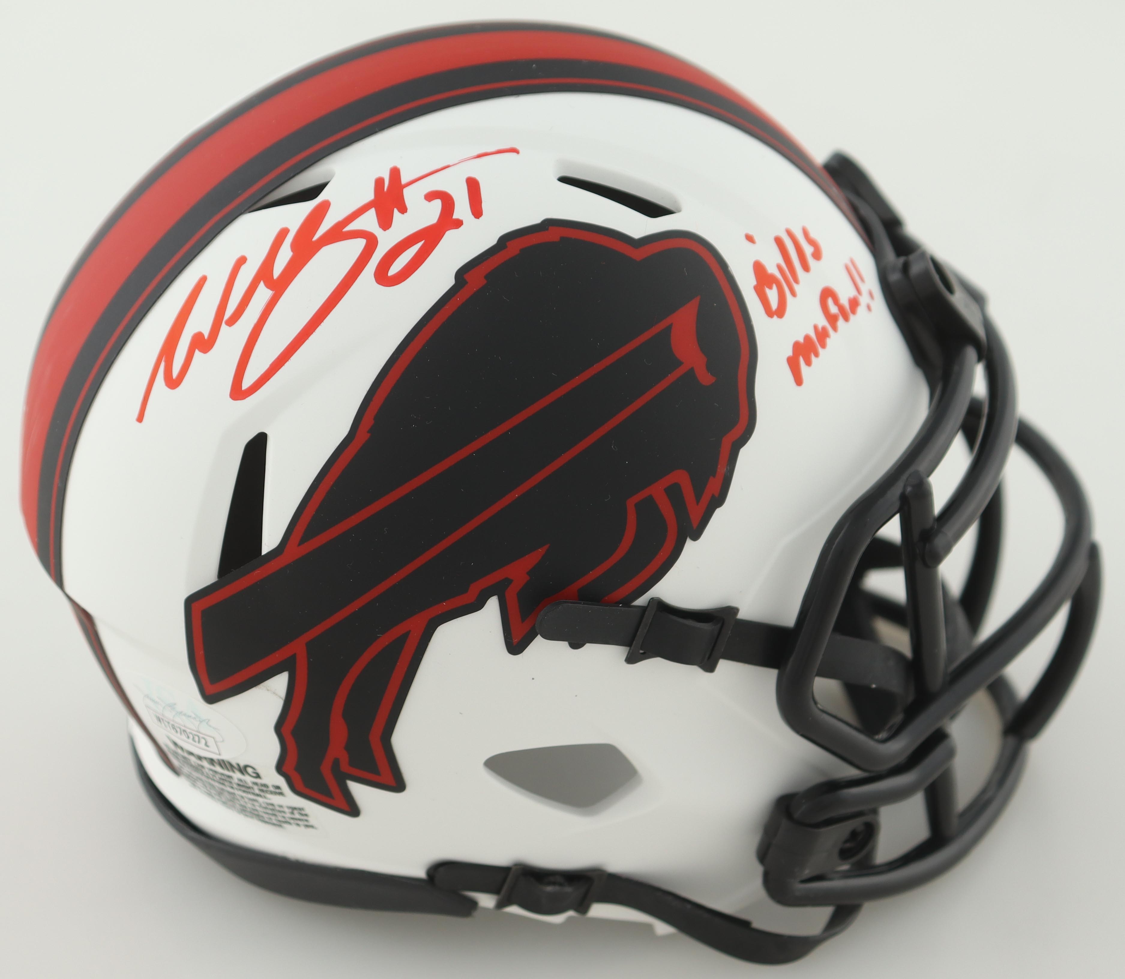 Willis McGahee Signed Bills Lunar Eclipse Alternate Speed Mini Helmet Inscribed "Bills Mafia!!" (JSA) at PristineAuction.com Willis McGahee Signed Bills Lunar Eclipse Alternate Speed Mini Helmet Inscribed "Bills Mafia!!" (JSA) at PristineAuction.com