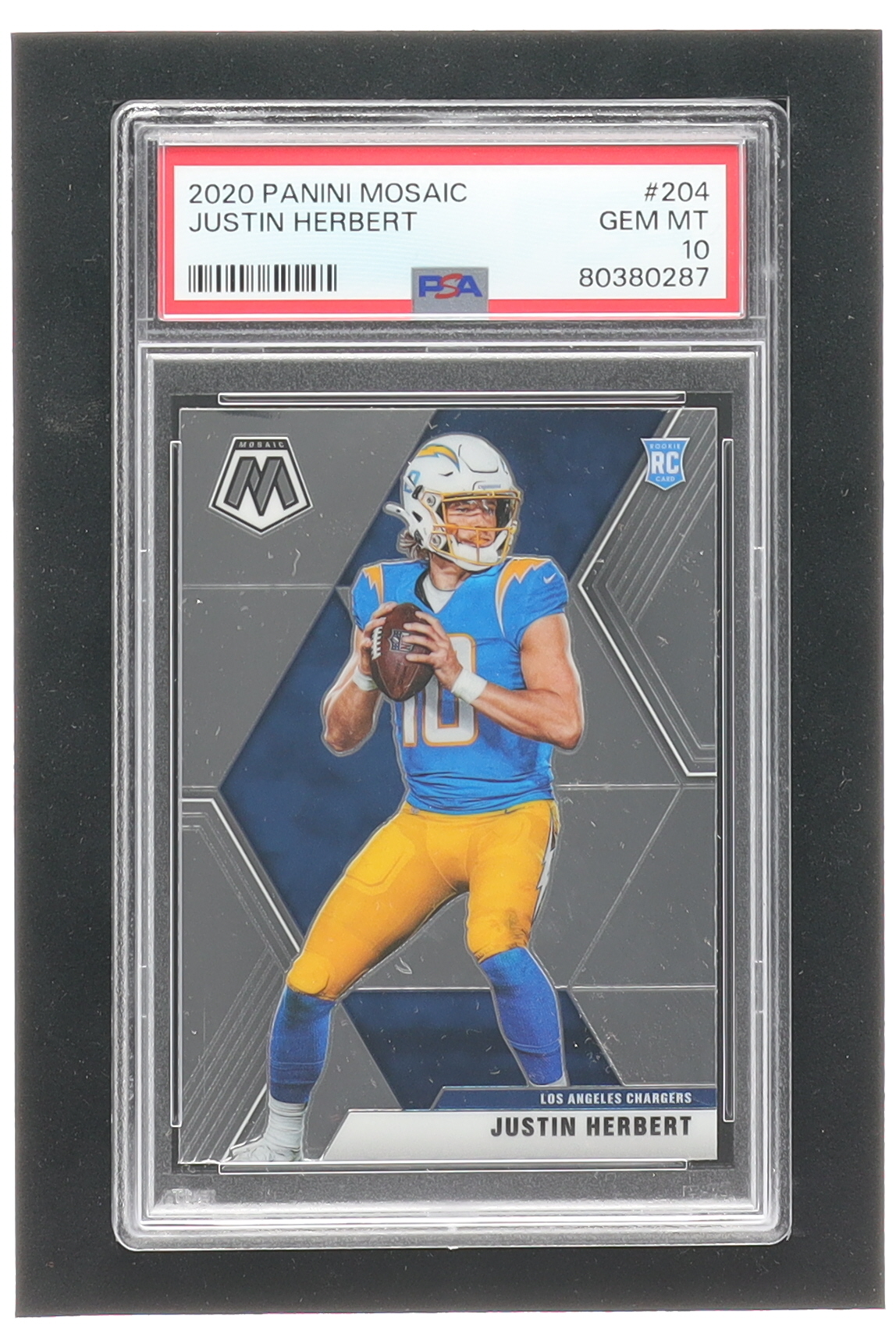 Justin Herbert 2020 Panini Mosaic #204 RC (PSA 10) at PristineAuction.com Justin Herbert 2020 Panini Mosaic #204 RC (PSA 10) at PristineAuction.com