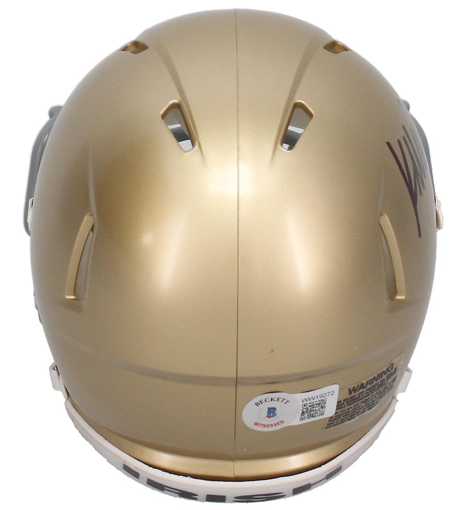 Kyren Williams Signed Notre Dame Fighting Irish Speed Mini Helmet (Beckett) at PristineAuction.com Kyren Williams Signed Notre Dame Fighting Irish Speed Mini Helmet (Beckett) at PristineAuction.com