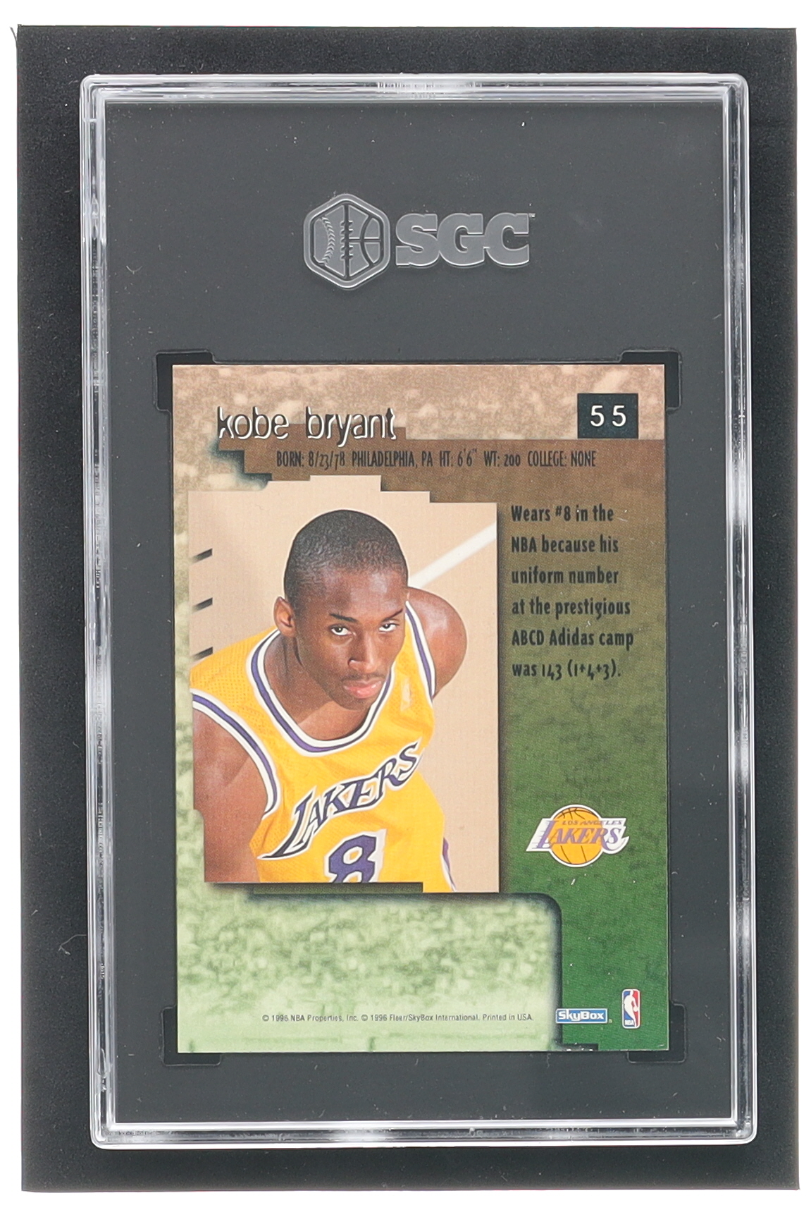 Kobe Bryant 1996-97 SkyBox Premium #55 RC (SGC 9) at PristineAuction.com Kobe Bryant 1996-97 SkyBox Premium #55 RC (SGC 9) at PristineAuction.com