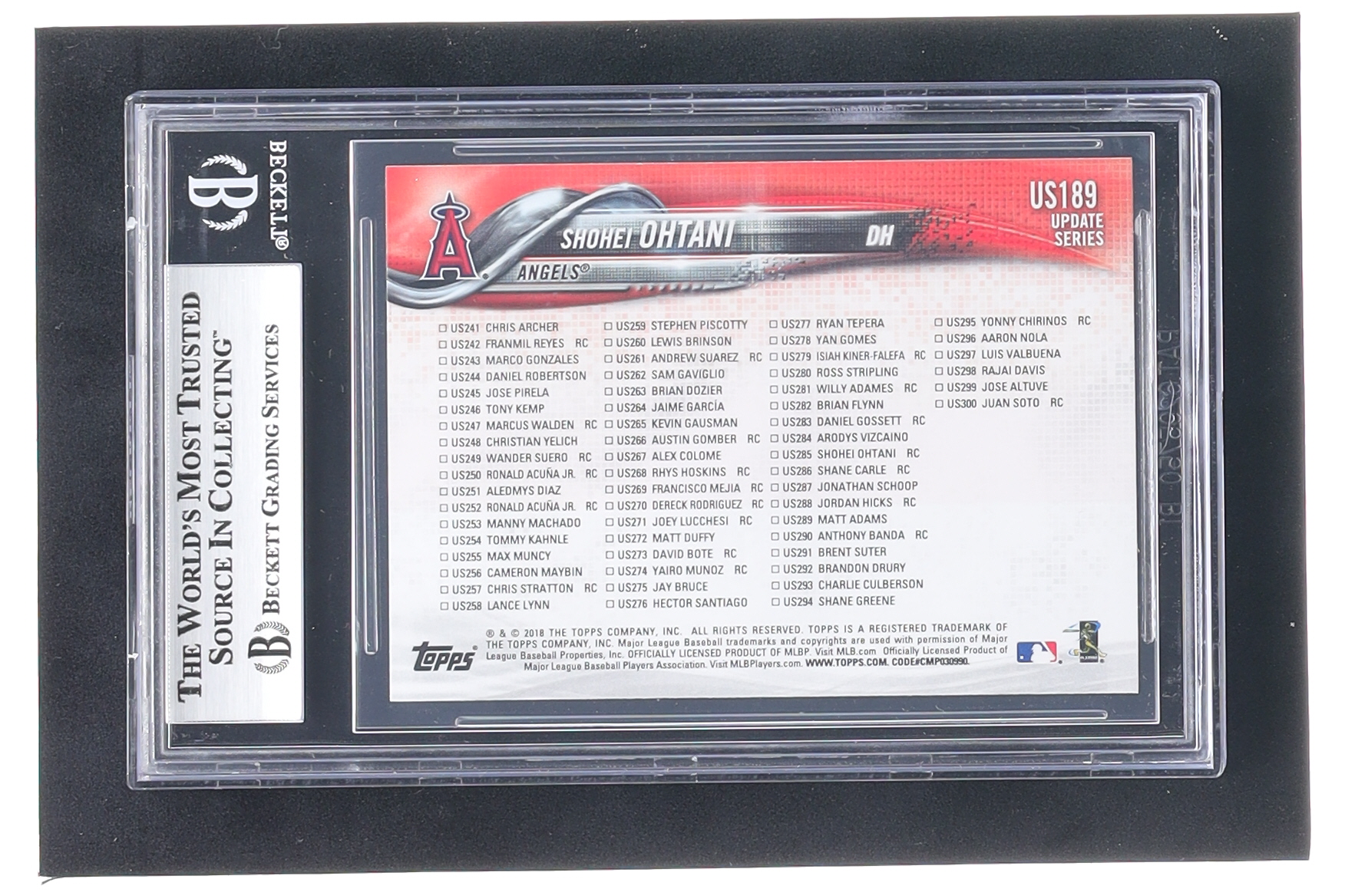 Shohei Ohtani 2018 Topps Update #US189 HL RC (BGS 9) at PristineAuction.com Shohei Ohtani 2018 Topps Update #US189 HL RC (BGS 9) at PristineAuction.com