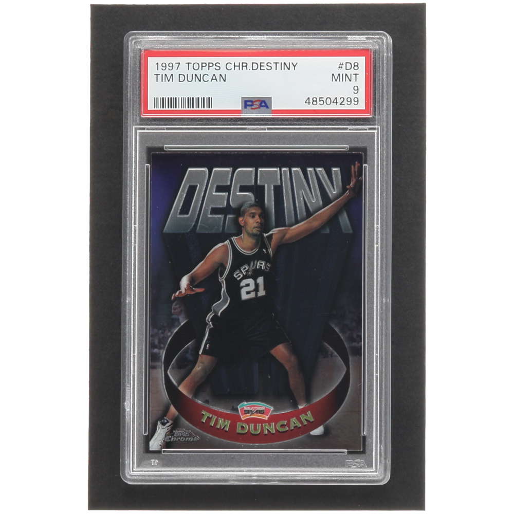 Tim Duncan 1997-98 Topps Chrome Destiny #D8 RC (PSA 9) at PristineAuction.com