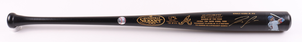 Ronald Acuna Jr. Signed LE Louisville Slugger Player Model Baseball Bat (JSA & Acuna) at PristineAuction.com Ronald Acuna Jr. Signed LE Louisville Slugger Player Model Baseball Bat (JSA & Acuna) at PristineAuction.com