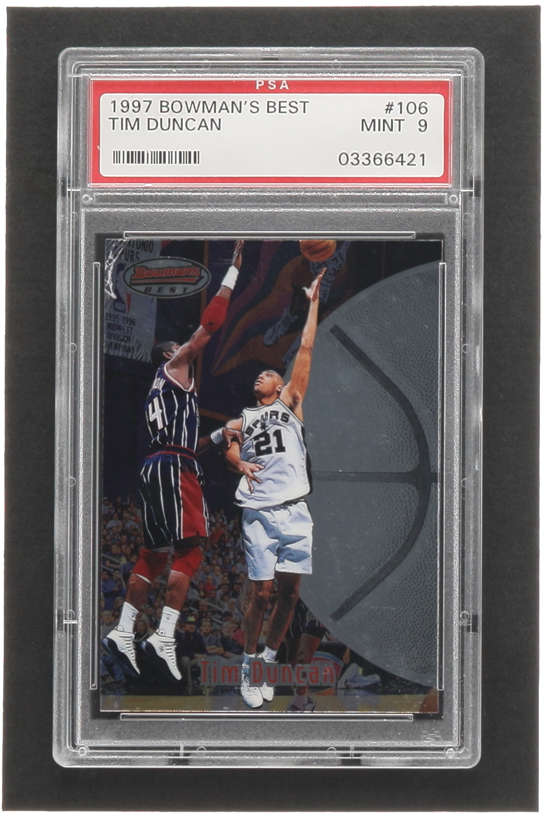 Tim Duncan 1997-98 Bowman's Best #106 RC (PSA 9) at PristineAuction.com Tim Duncan 1997-98 Bowman's Best #106 RC (PSA 9) at PristineAuction.com