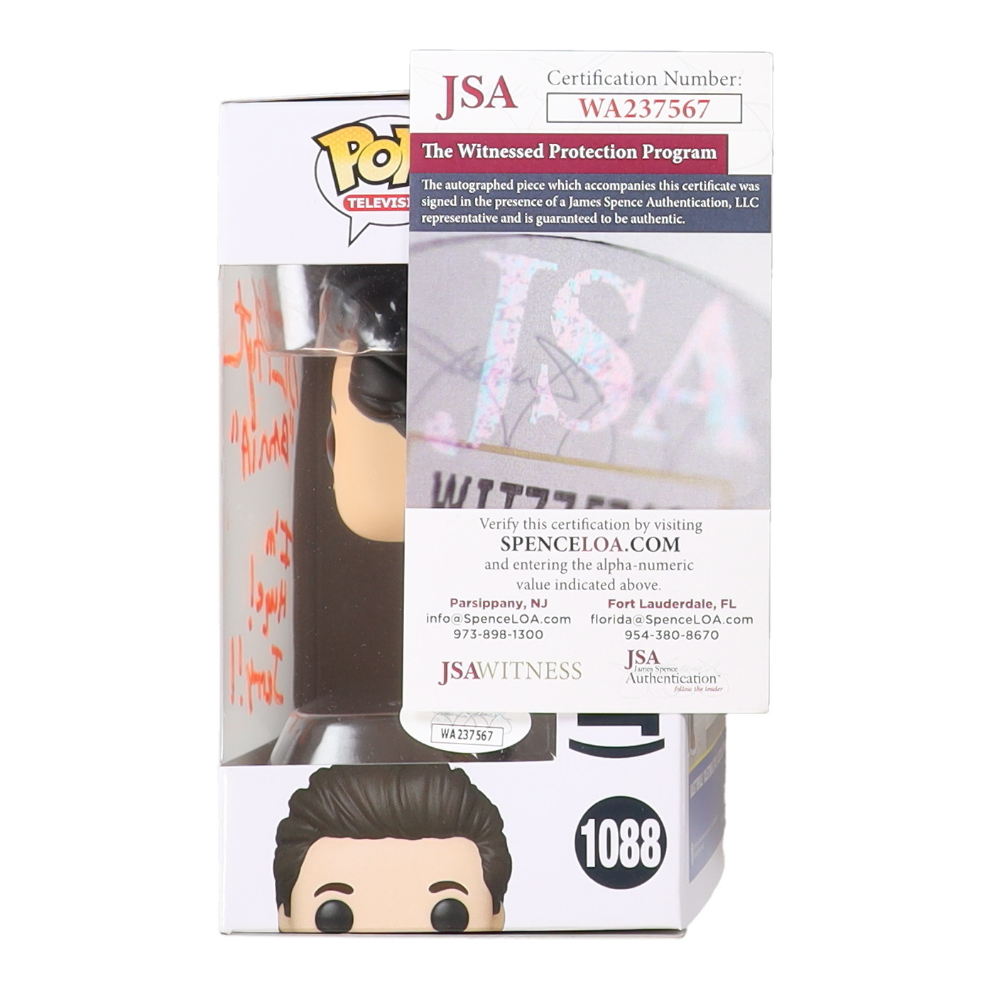Steve Hytner Signed "Seinfeld" #1088 Jerry (Puffy Shirt) Funko Pop! Vinyl Figure Inscribed "Bania" & "Im Huge! Jerry!!" (JSA) at PristineAuction.com Steve Hytner Signed "Seinfeld" #1088 Jerry (Puffy Shirt) Funko Pop! Vinyl Figure Inscribed "Bania" & "Im Huge! Jerry!!" (JSA) at PristineAuction.com