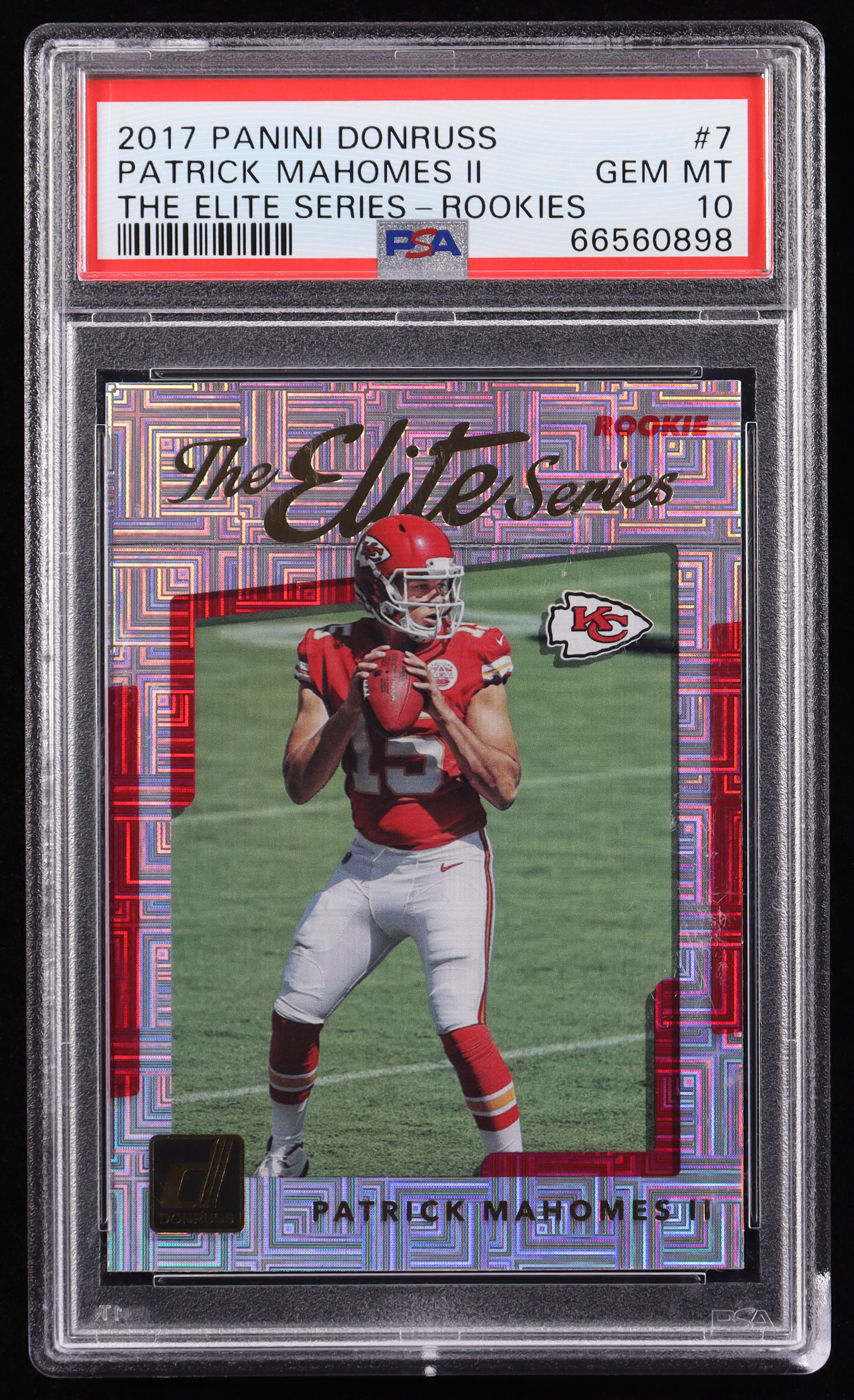 Patrick Mahomes II 2017 Donruss The Elite Series Rookies #7 RC (PSA 10) at PristineAuction.com Patrick Mahomes II 2017 Donruss The Elite Series Rookies #7 RC (PSA 10) at PristineAuction.com