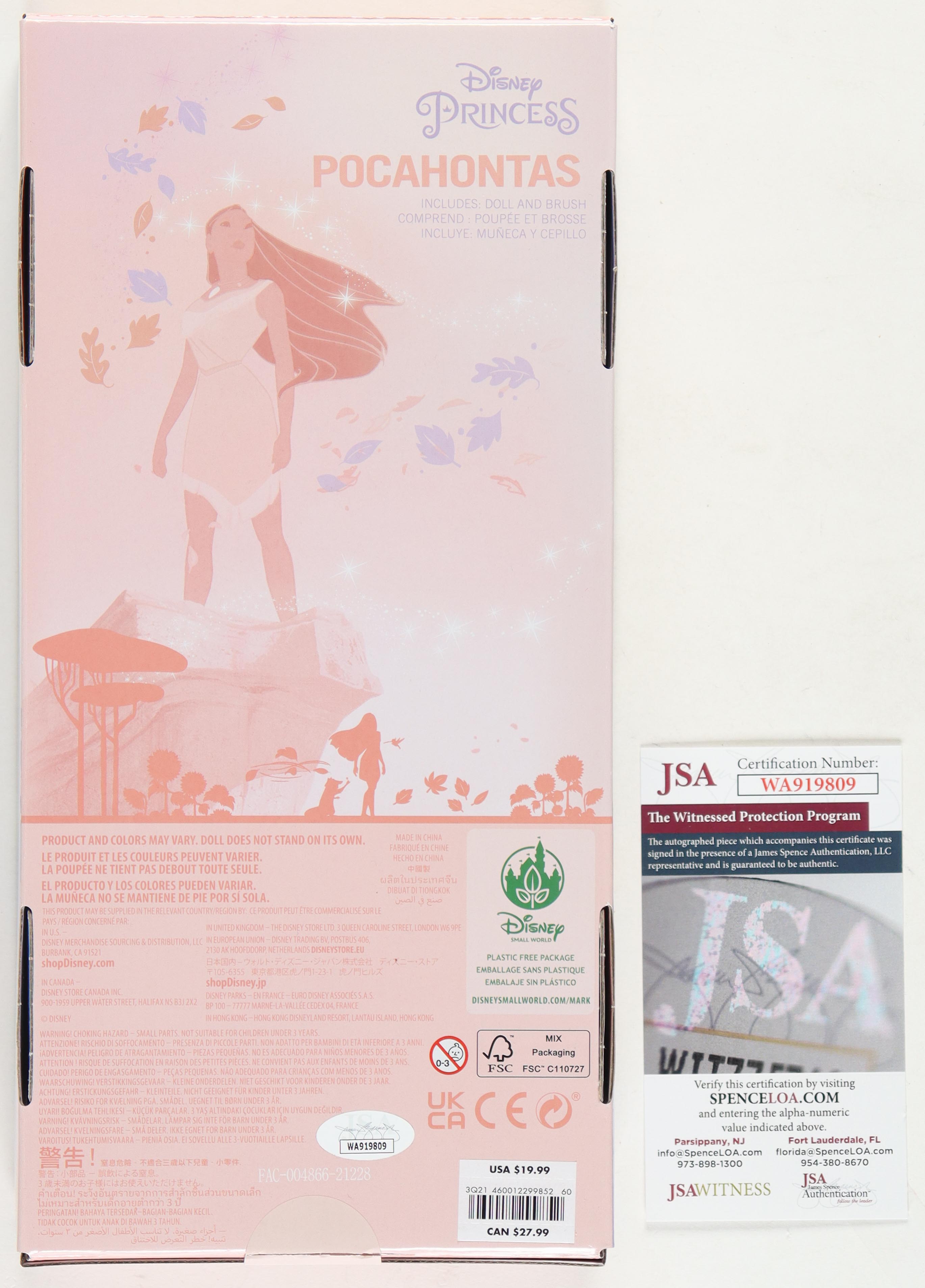 Irene Bedard Signed "Disney Princess Pocahontas" Classic Doll Inscribed "Pocahontas" at PristineAuction.com Irene Bedard Signed "Disney Princess Pocahontas" Classic Doll Inscribed "Pocahontas" at PristineAuction.com