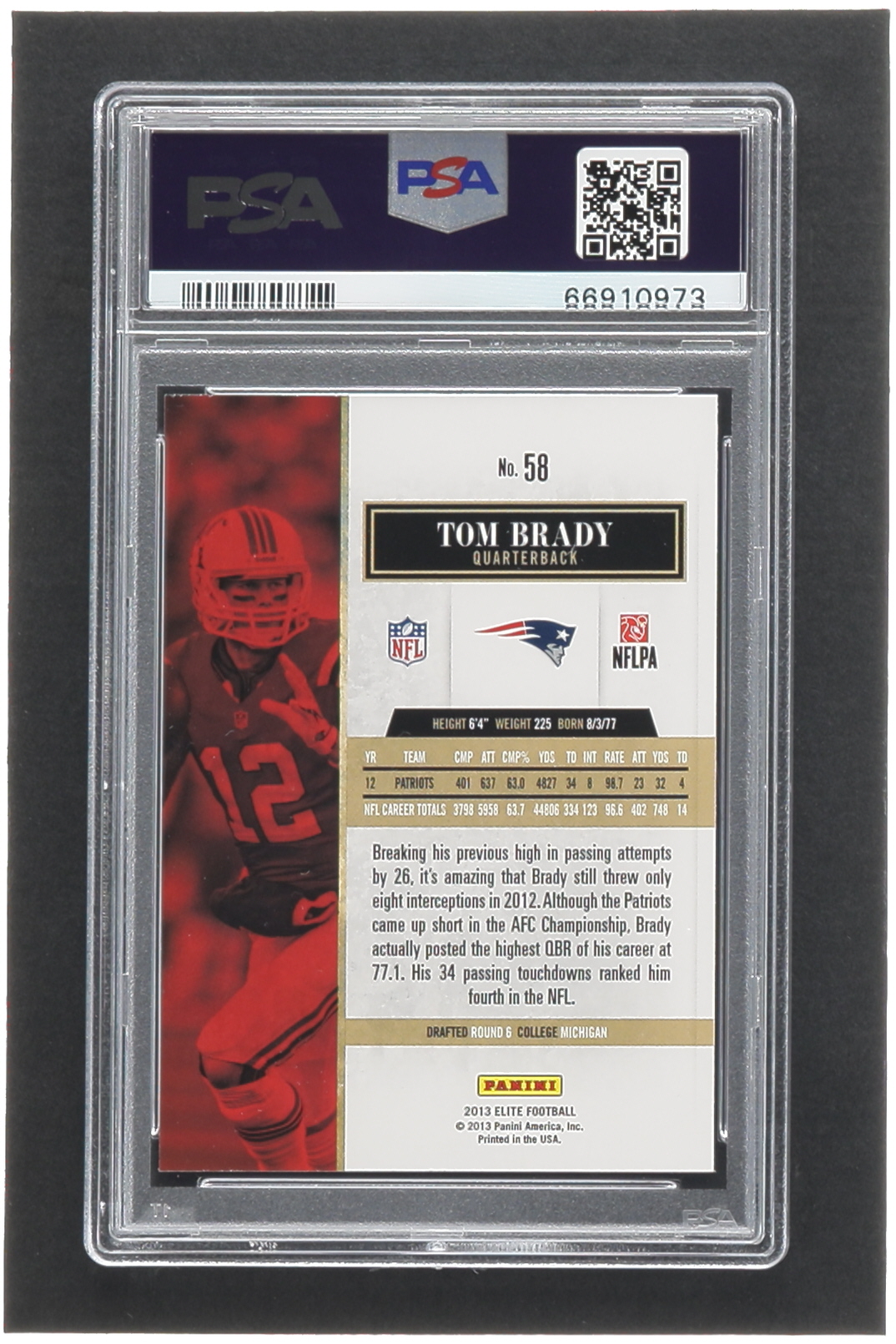 Tom Brady 2013 Elite #58 (PSA 9) at PristineAuction.com Tom Brady 2013 Elite #58 (PSA 9) at PristineAuction.com