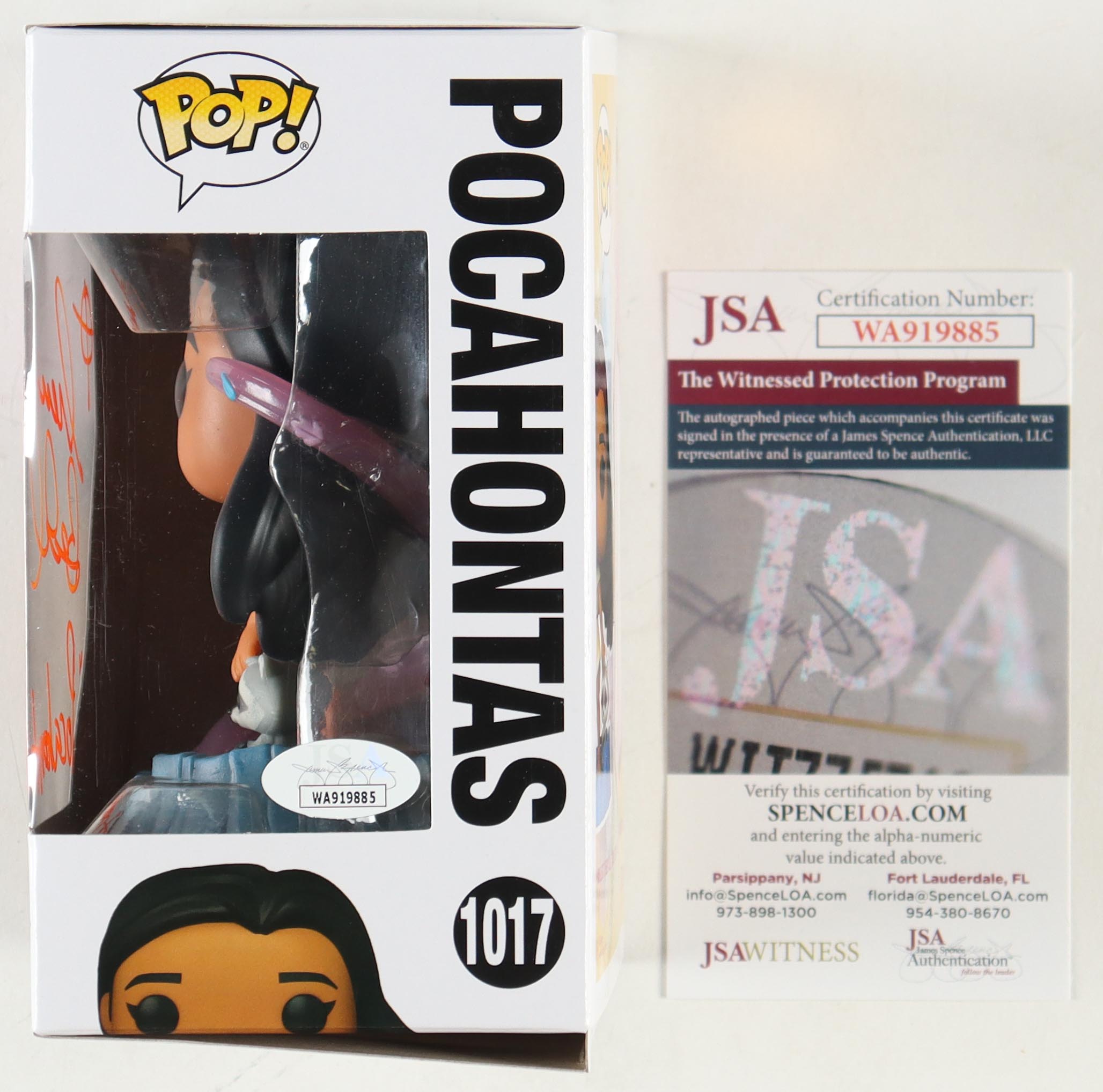 Irene Bedard Signed "Disney Princess" #1017 Funko Pop! Inscribed "Pocahontas" (JSA) at PristineAuction.com Irene Bedard Signed "Disney Princess" #1017 Funko Pop! Inscribed "Pocahontas" (JSA) at PristineAuction.com