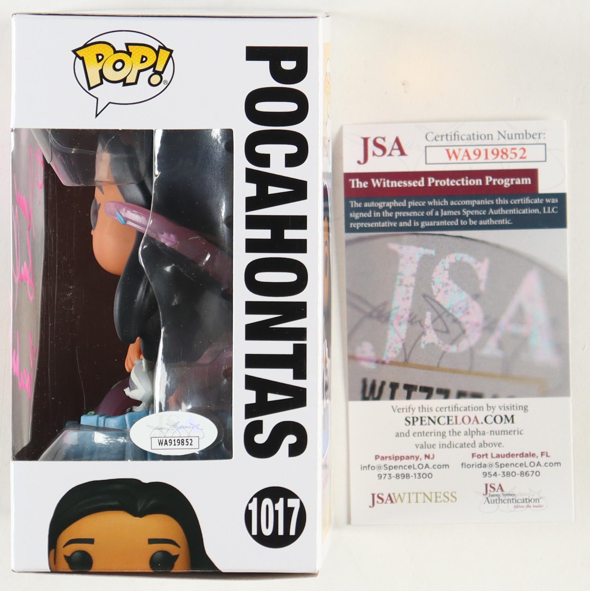Irene Bedard Signed "Disney Princess" #1017 Funko Pop! Inscribed "Pocahontas" (JSA) at PristineAuction.com Irene Bedard Signed "Disney Princess" #1017 Funko Pop! Inscribed "Pocahontas" (JSA) at PristineAuction.com