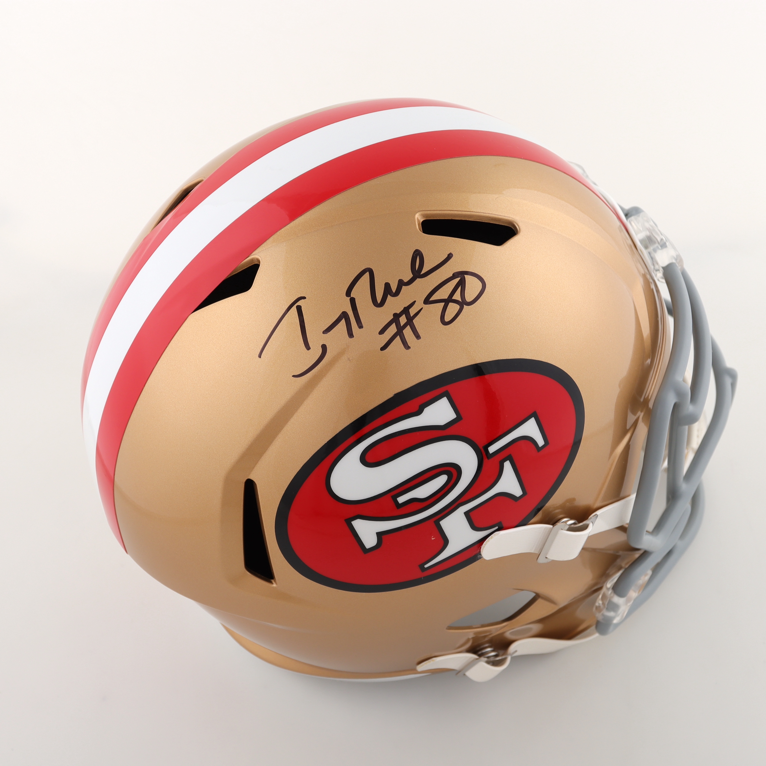Jerry Rice Signed 49ers Full-Size Speed Helmet (Fanatics) at PristineAuction.com Jerry Rice Signed 49ers Full-Size Speed Helmet (Fanatics) at PristineAuction.com