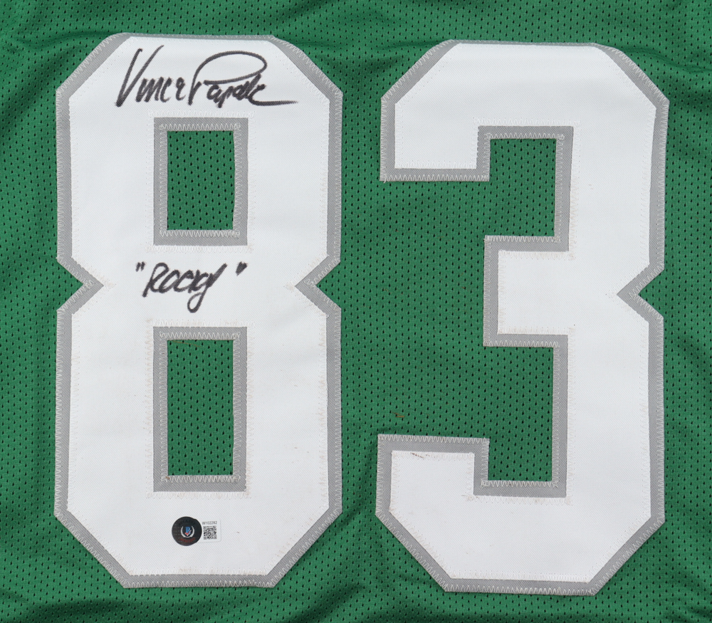 Vincent Papale Signed Jersey Inscribed "Rocky" (Beckett) at PristineAuction.com Vincent Papale Signed Jersey Inscribed "Rocky" (Beckett) at PristineAuction.com