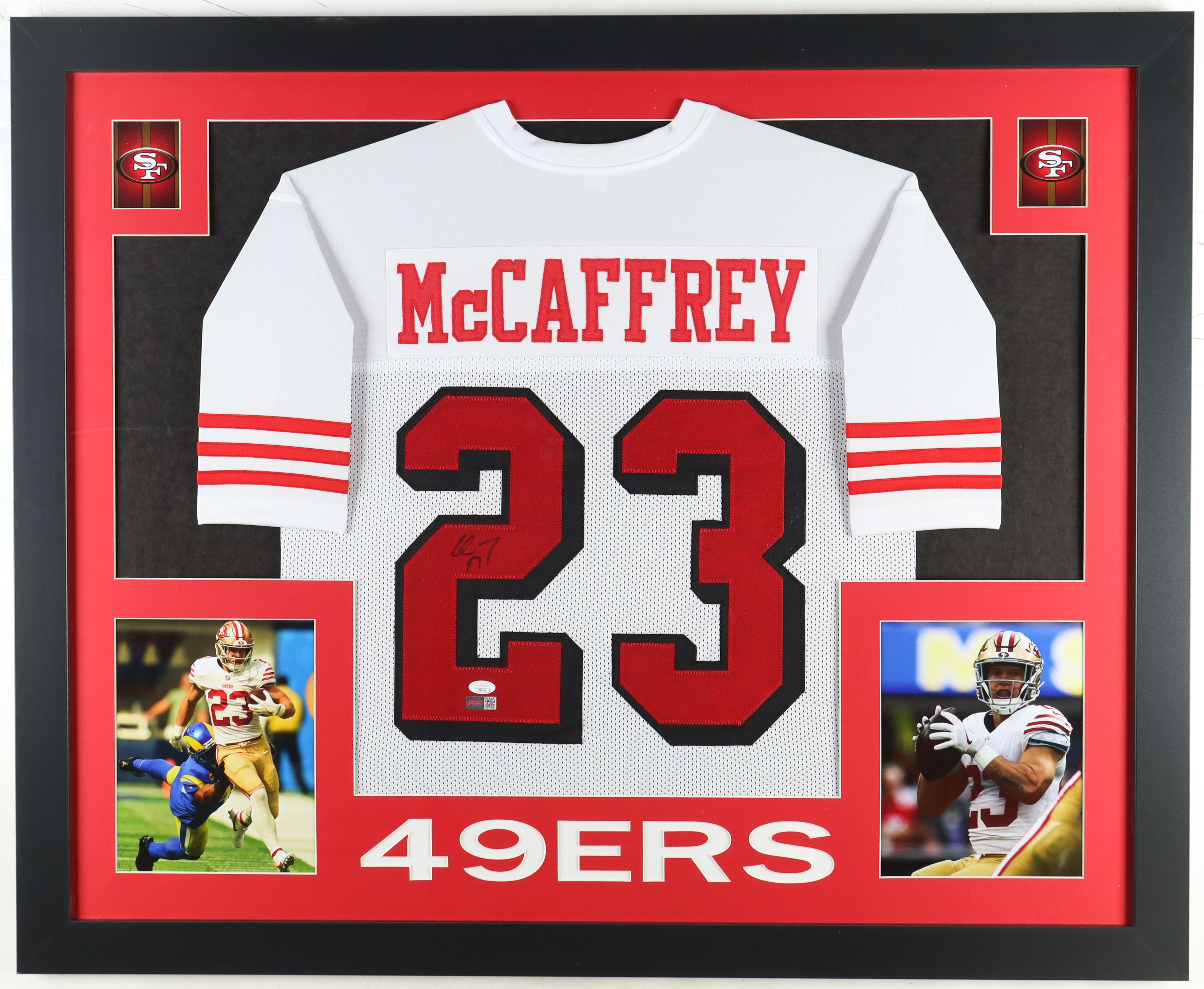 Christian McCaffrey Signed Custom Framed Jersey Display (JSA) at PristineAuction.com Christian McCaffrey Signed Custom Framed Jersey Display (JSA) at PristineAuction.com