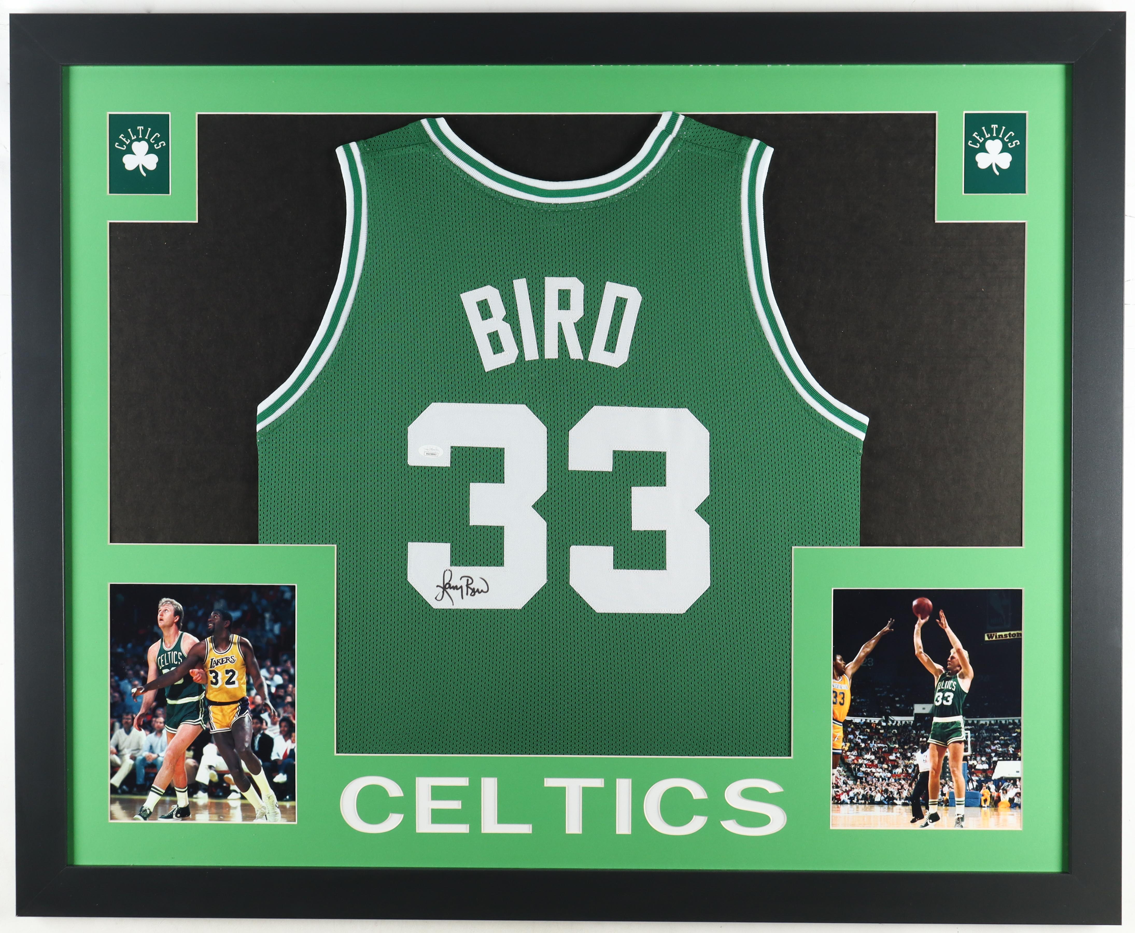 Larry Bird Signed Custom Framed Jersey Display (JSA) at PristineAuction.com Larry Bird Signed Custom Framed Jersey Display (JSA) at PristineAuction.com