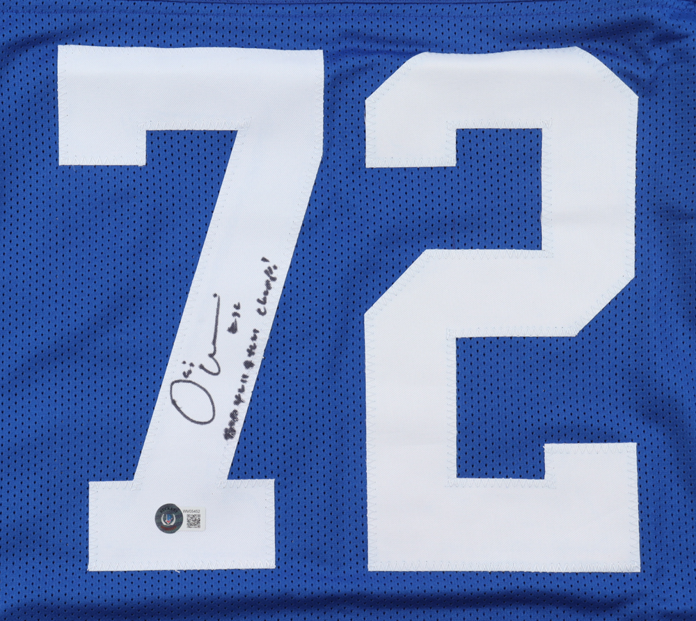 Osi Umenyiora Signed Jersey Inscribed "SB XLII & XLVI Champs!" (Beckett) at PristineAuction.com Osi Umenyiora Signed Jersey Inscribed "SB XLII & XLVI Champs!" (Beckett) at PristineAuction.com