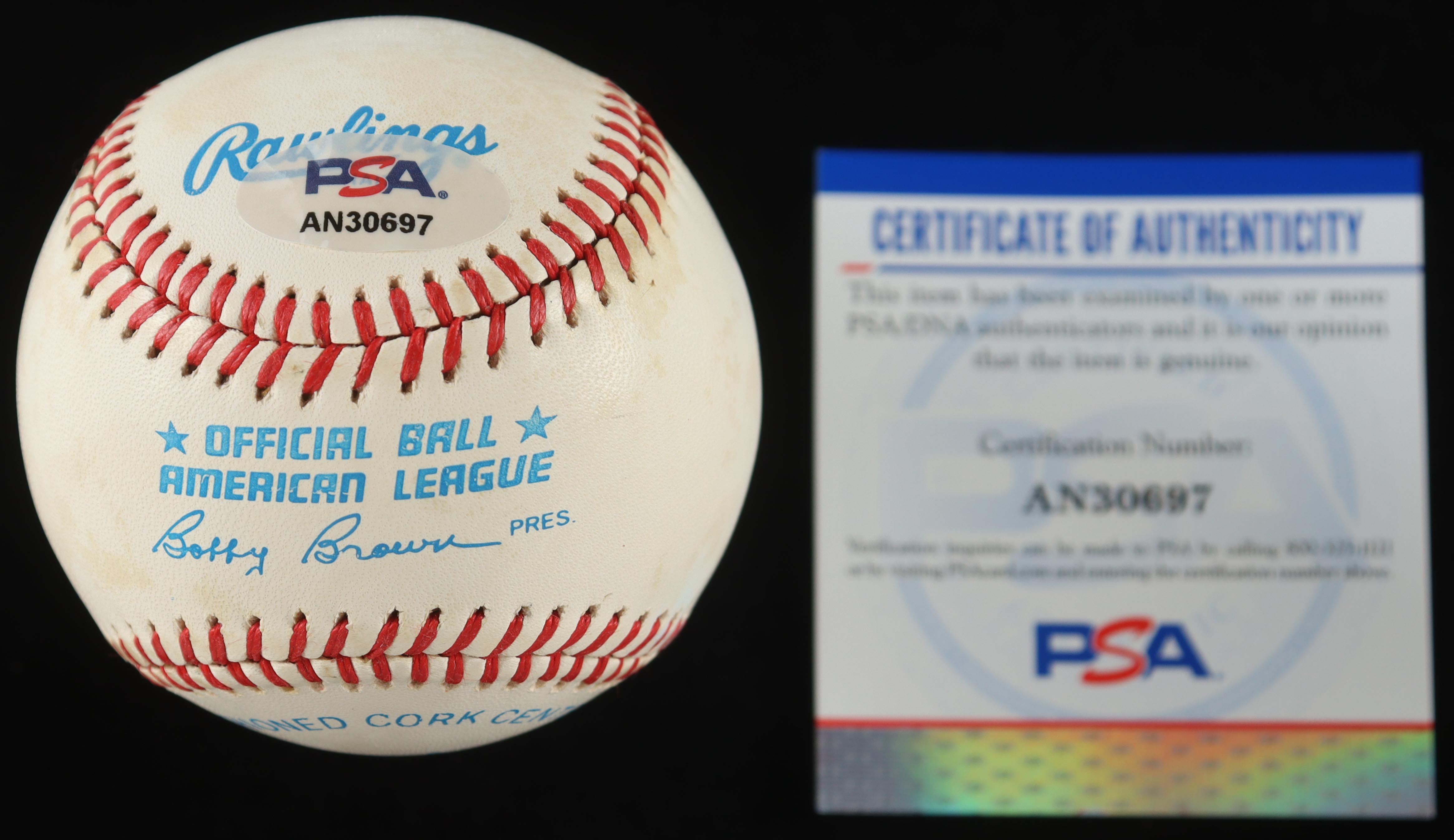 Ken Griffey Jr. Signed OAL Baseball With Wood Display Case (PSA) at PristineAuction.com Ken Griffey Jr. Signed OAL Baseball With Wood Display Case (PSA) at PristineAuction.com