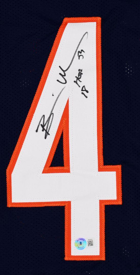 Brian Urlacher Signed Jersey Inscribed "HOF 18" (Beckett) at PristineAuction.com Brian Urlacher Signed Jersey Inscribed "HOF 18" (Beckett) at PristineAuction.com