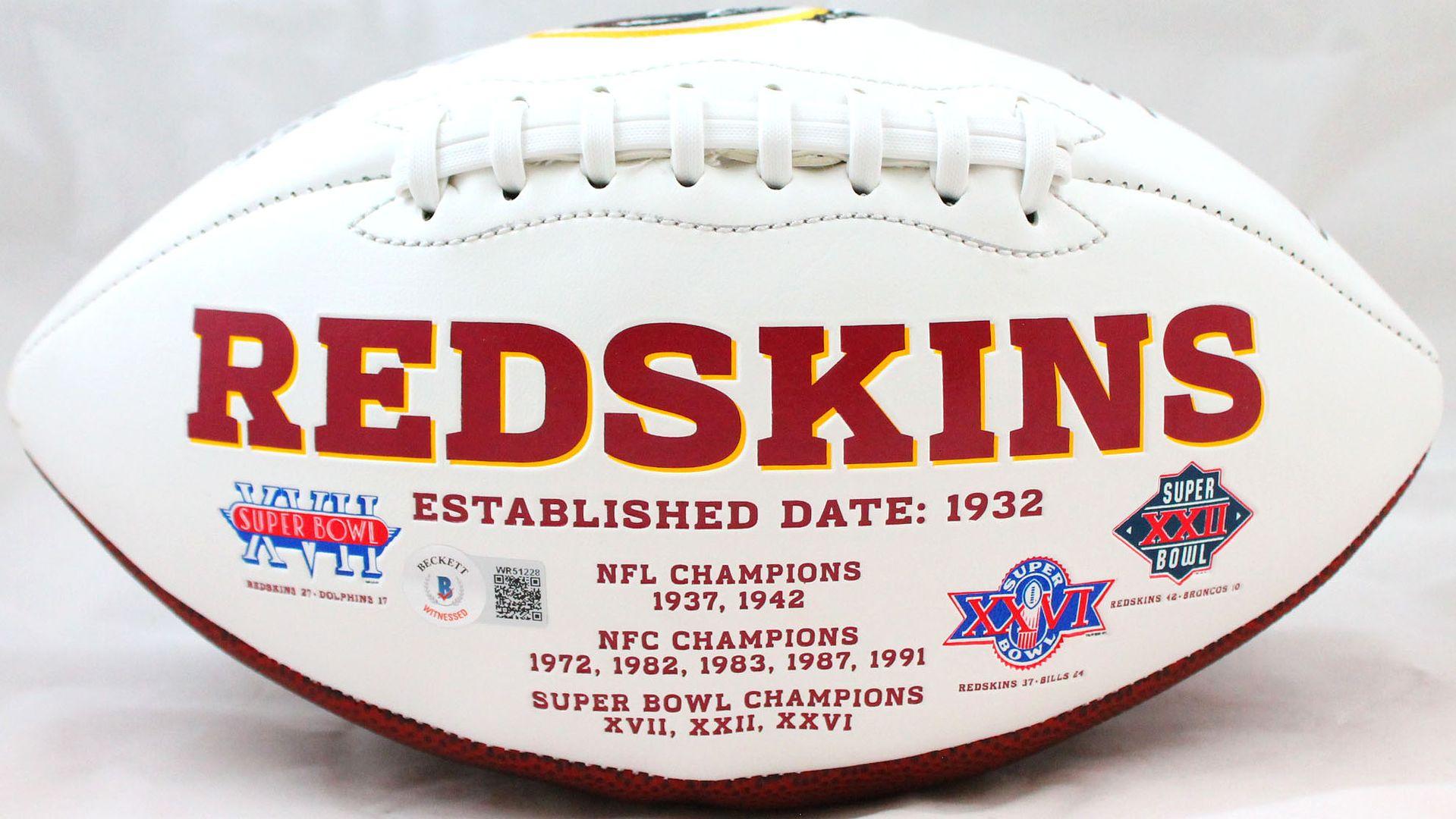 Doug Williams Signed Redskins Logo Football Inscribed "SB XXII MVP" (Beckett) at PristineAuction.com Doug Williams Signed Redskins Logo Football Inscribed "SB XXII MVP" (Beckett) at PristineAuction.com