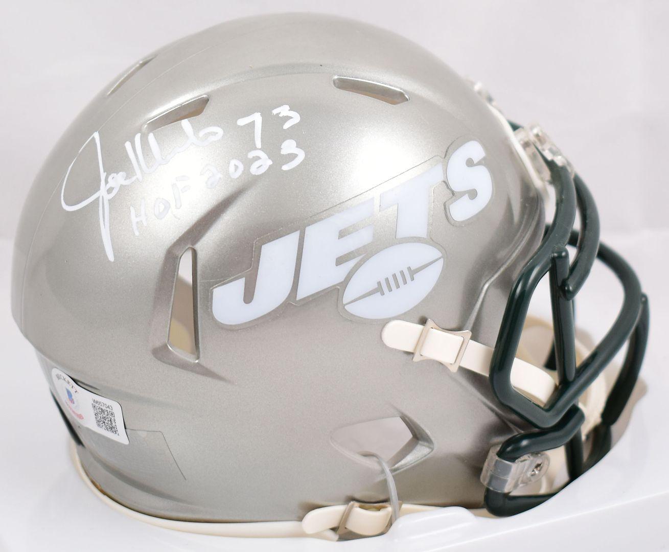 Joe Klecko Signed Jets Flash Alternate Speed Mini Helmet Inscribed "HOF 2023" (Beckett) at PristineAuction.com Joe Klecko Signed Jets Flash Alternate Speed Mini Helmet Inscribed "HOF 2023" (Beckett) at PristineAuction.com