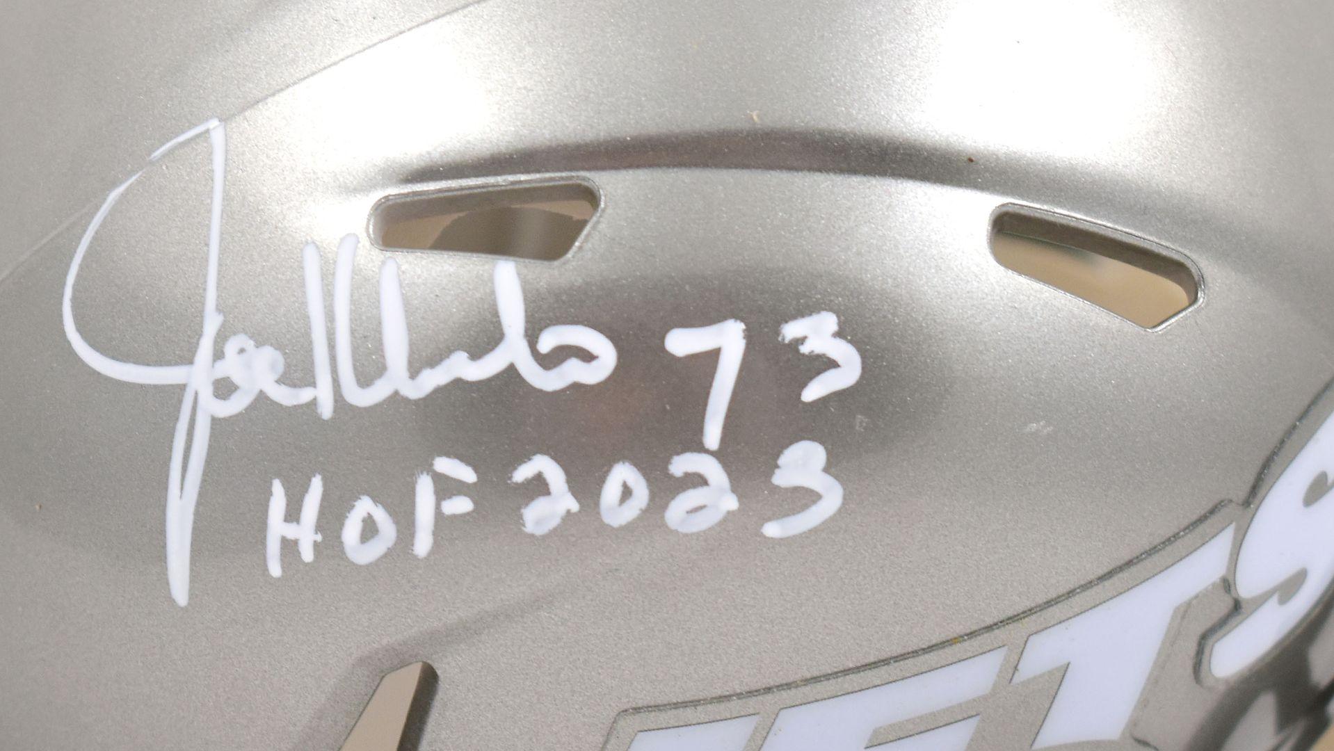 Joe Klecko Signed Jets Flash Alternate Speed Mini Helmet Inscribed "HOF 2023" (Beckett) at PristineAuction.com Joe Klecko Signed Jets Flash Alternate Speed Mini Helmet Inscribed "HOF 2023" (Beckett) at PristineAuction.com