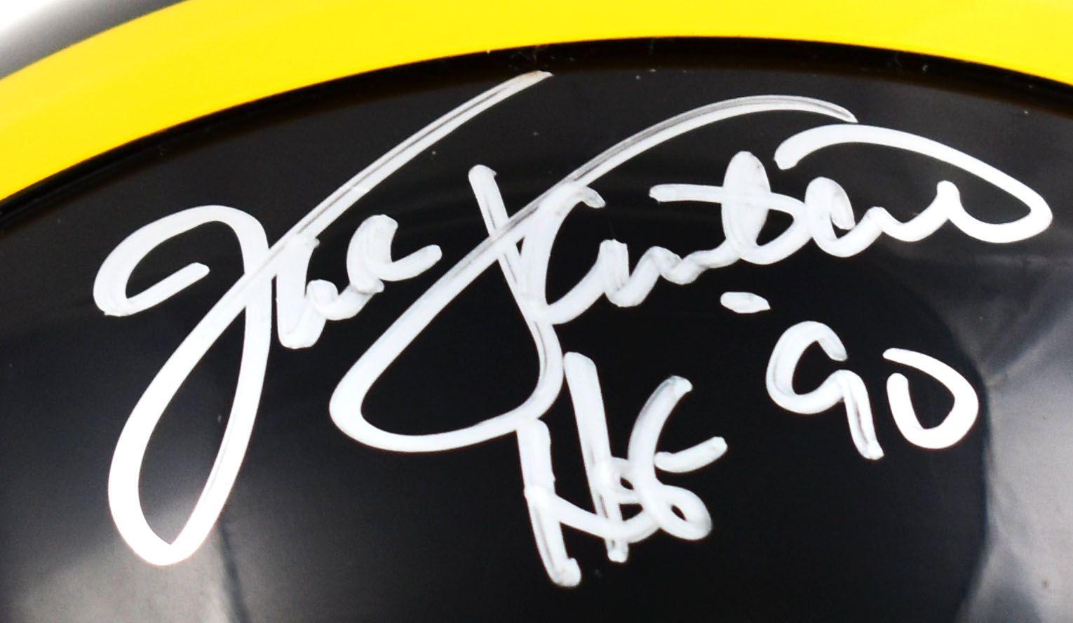 Jack Ham, Andy Russell & Jack Lambert Signed Steelers Mini Helmet Inscribed "HOF 90", "7x Pro Bowl" & "8x Pro Bowl" (Beckett) at PristineAuction.com Jack Ham, Andy Russell & Jack Lambert Signed Steelers Mini Helmet Inscribed "HOF 90", "7x Pro Bowl" & "8x Pro Bowl" (Beckett) at PristineAuction.com