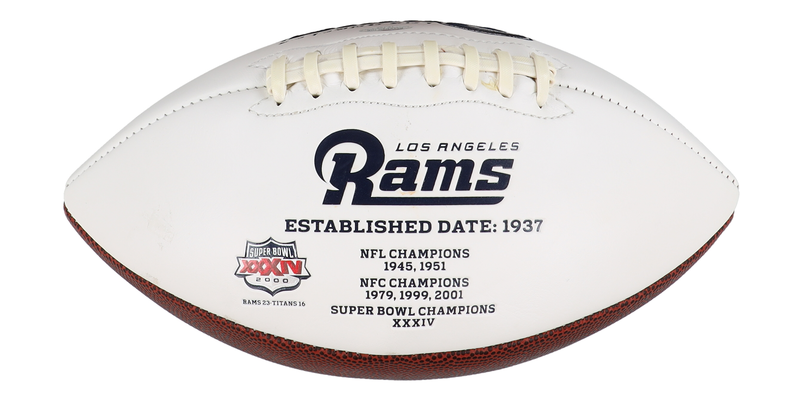 Tom Mack Signed Rams Logo Football Inscribed "HOF 99" (Playball Ink) at PristineAuction.com Tom Mack Signed Rams Logo Football Inscribed "HOF 99" (Playball Ink) at PristineAuction.com