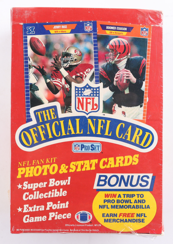 1989 Pro Set Series 1 Football Hobby Box with (36) Packs at PristineAuction.com 1989 Pro Set Series 1 Football Hobby Box with (36) Packs at PristineAuction.com