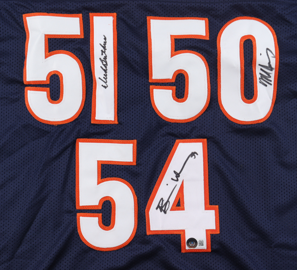 Dick Butkus, Mike Singletary & Brian Urlacher Signed "Monsters of the Midway" Jersey (Beckett) at PristineAuction.com Dick Butkus, Mike Singletary & Brian Urlacher Signed "Monsters of the Midway" Jersey (Beckett) at PristineAuction.com
