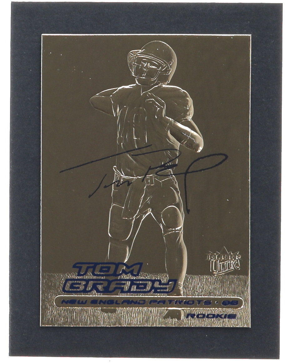 Tom Brady 2000 Fleer Ultra 23Kt Gold Blue Metallic Signature Series RC #6190 at PristineAuction.com Tom Brady 2000 Fleer Ultra 23Kt Gold Blue Metallic Signature Series RC #6190 at PristineAuction.com