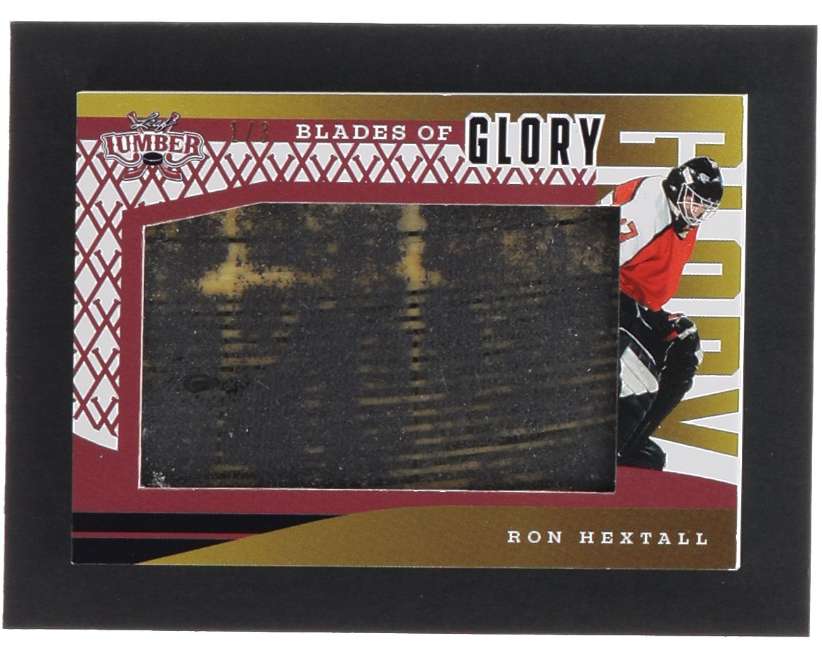 Ron Hextall 2022 Leaf Lumber Blades of Glory Jumbo Memorabilia Gold #BG38 #1/3 at PristineAuction.com Ron Hextall 2022 Leaf Lumber Blades of Glory Jumbo Memorabilia Gold #BG38 #1/3 at PristineAuction.com