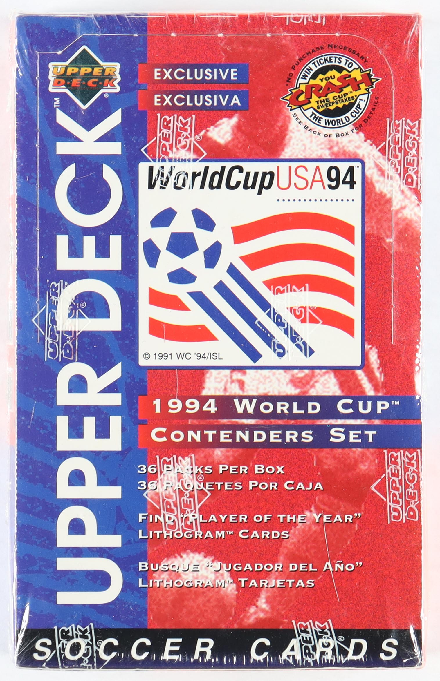 1994 Upper Deck World Cup English/Spanish Contenders Soccer Retail with (36) Packs at PristineAuction.com 1994 Upper Deck World Cup English/Spanish Contenders Soccer Retail with (36) Packs at PristineAuction.com