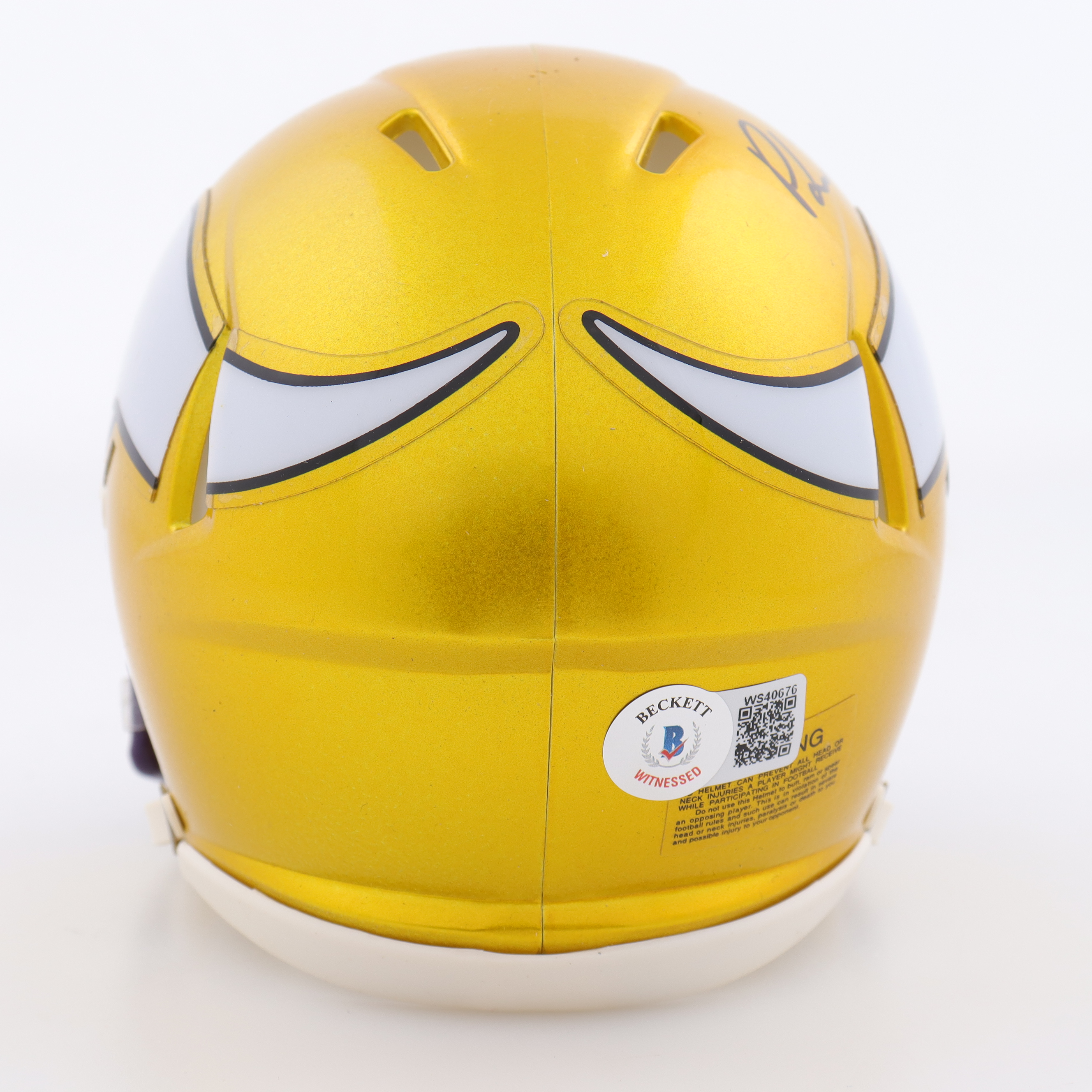 Patrick Jones II Signed Vikings Flash Alternate Speed Mini Helmet (Beckett) at PristineAuction.com Patrick Jones II Signed Vikings Flash Alternate Speed Mini Helmet (Beckett) at PristineAuction.com