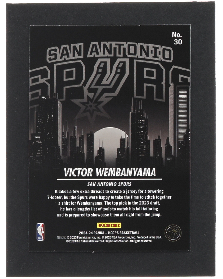 Victor Wembanyama 2023-24 Hoops City Edition #30 RC at PristineAuction.com Victor Wembanyama 2023-24 Hoops City Edition #30 RC at PristineAuction.com