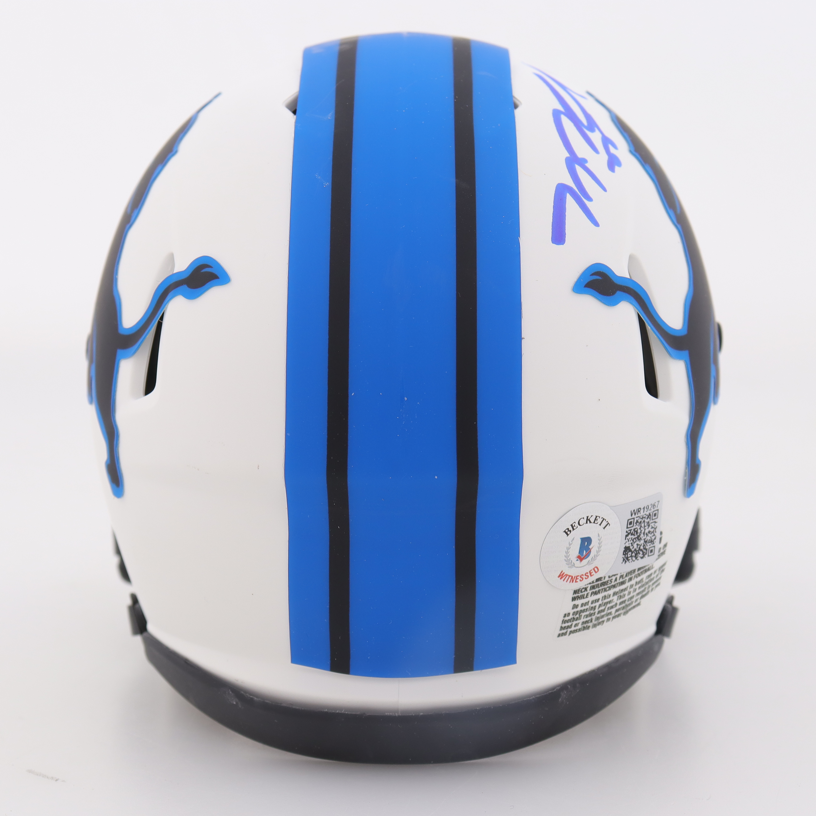 T. J. Hockenson Signed Lions Lunar Eclipse Alternate Speed Mini Helmet (Beckett) at PristineAuction.com T. J. Hockenson Signed Lions Lunar Eclipse Alternate Speed Mini Helmet (Beckett) at PristineAuction.com