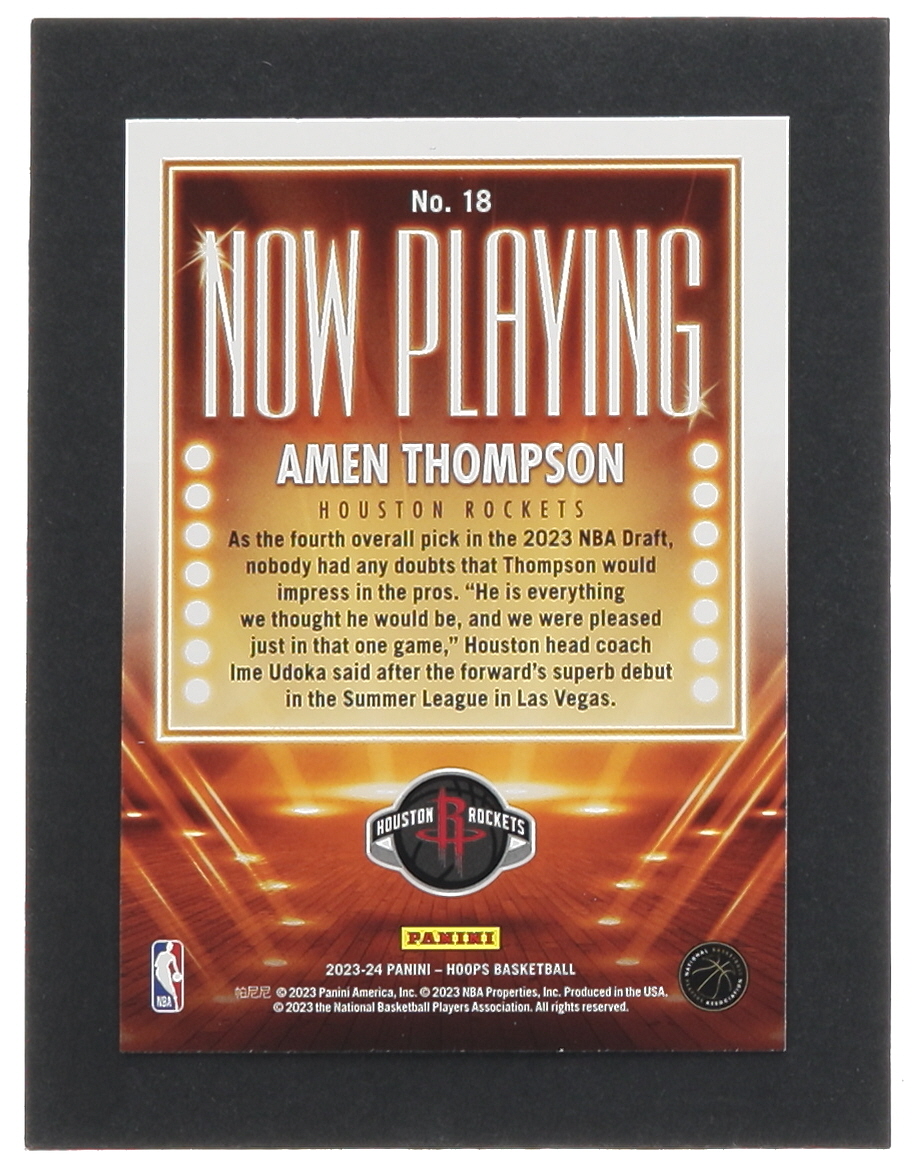 Amen Thompson 2023-24 Hoops Now Playing #18 RC at PristineAuction.com Amen Thompson 2023-24 Hoops Now Playing #18 RC at PristineAuction.com