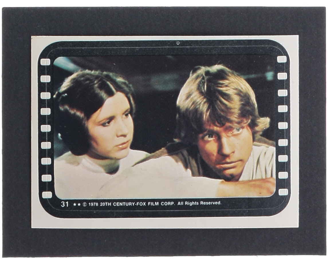 Princess Leia Comforts Luke 1977 Topps Star Wars Stickers #31 at PristineAuction.com Princess Leia Comforts Luke 1977 Topps Star Wars Stickers #31 at PristineAuction.com