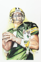 "Brett Favre" Packers 12x18 LE Lithograph by Brian Barton #/250 (PA) at PristineAuction.com