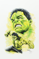 "The Incredible Hulk" Marvel 12x18 LE Lithograph By Brian Barton #/250 (PA) at PristineAuction.com