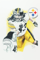 "Troy Polamalu" Steelers LE 12x18 Lithograph By Brian Barton #/250 (PA) at PristineAuction.com