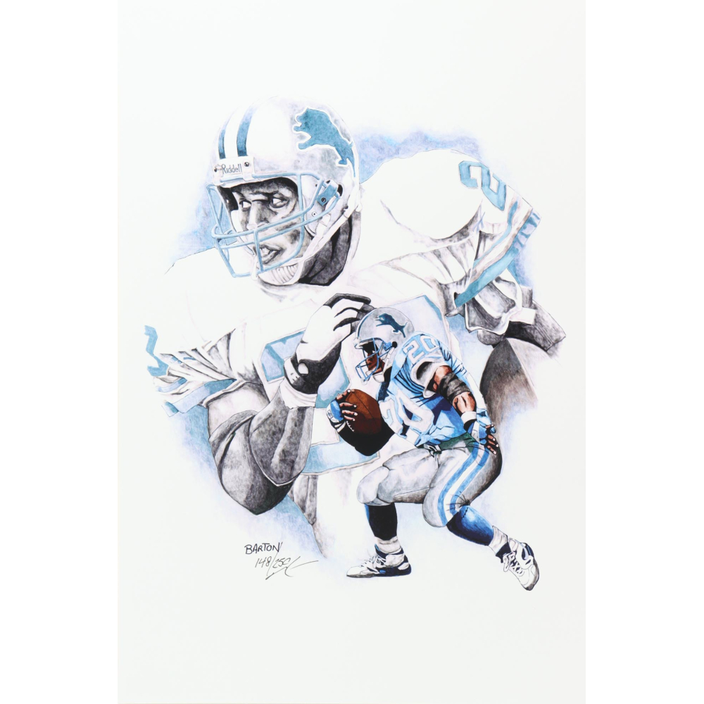 "Barry Sanders" Lions LE 12x18 Lithograph by Brian Barton #/250 (PA) at PristineAuction.com "Barry Sanders" Lions LE 12x18 Lithograph by Brian Barton #/250 (PA) at PristineAuction.com