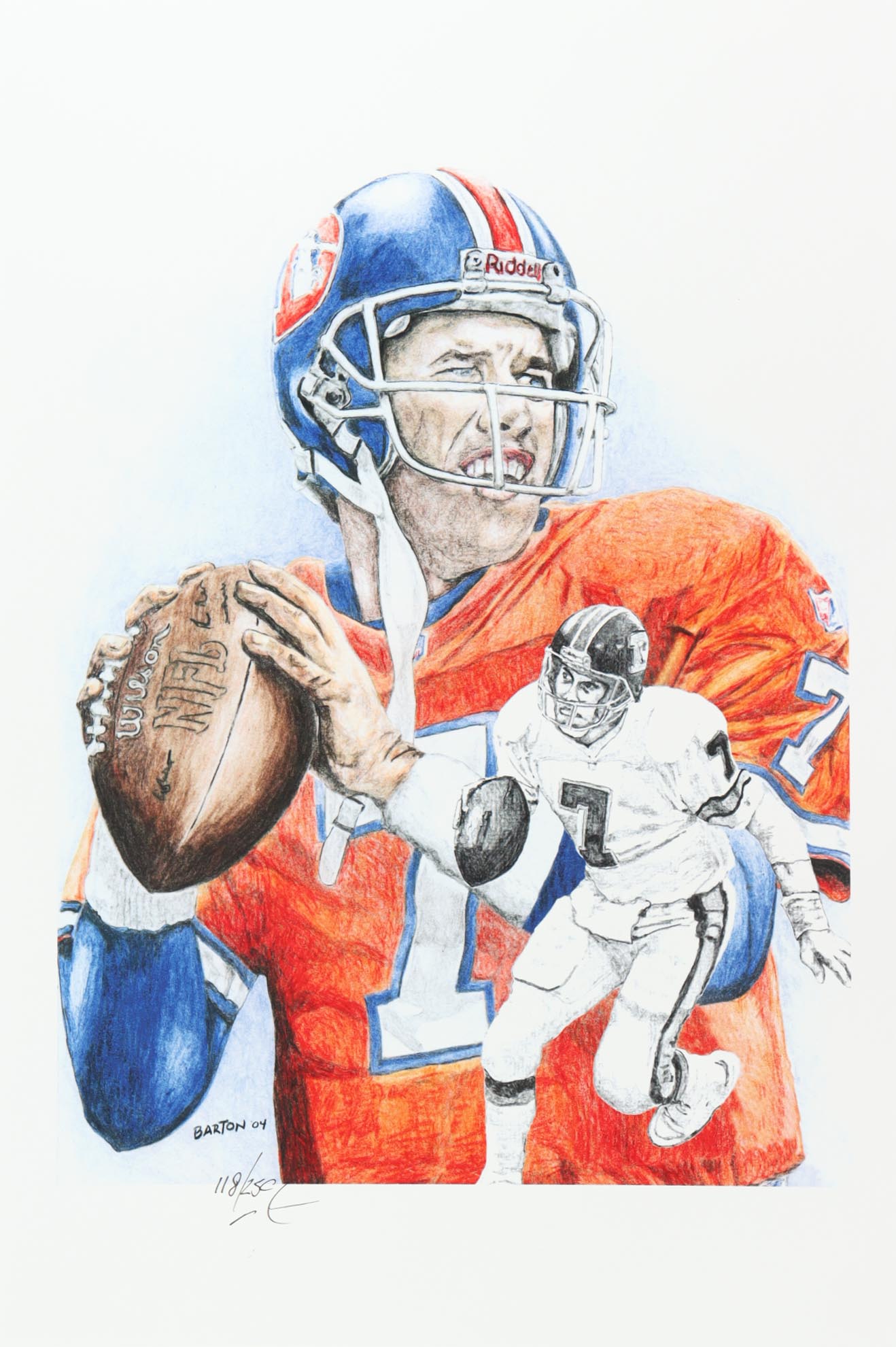 John Elway - Broncos - Brian Barton Signed LE 12x18 Lithograph #/250 (PA) at PristineAuction.com John Elway - Broncos - Brian Barton Signed LE 12x18 Lithograph #/250 (PA) at PristineAuction.com