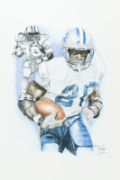 "Barry Sanders" Lions LE 12x18 Lithograph By Brian Barton #/250 (PA) at PristineAuction.com