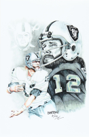 "Ken Stabler" Raiders LE 12x18 Lithograph by Brian Barton #/250 (PA) at PristineAuction.com