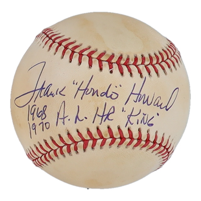 Frank Howard Signed OAL Baseball Inscribed "1968 1970 A.L. HR King" (Beckett) at PristineAuction.com Frank Howard Signed OAL Baseball Inscribed "1968 1970 A.L. HR King" (Beckett) at PristineAuction.com